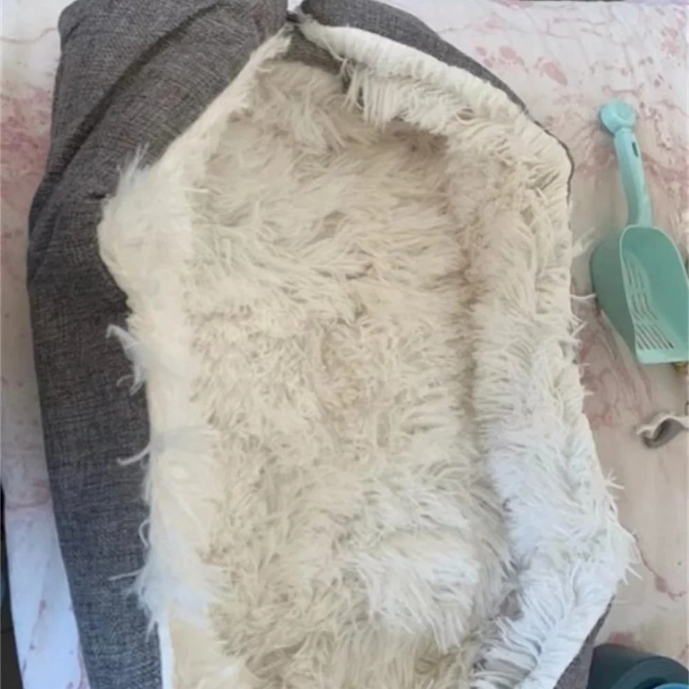 Folding Cat Bed House 2 in 1 Super softy winter Bed